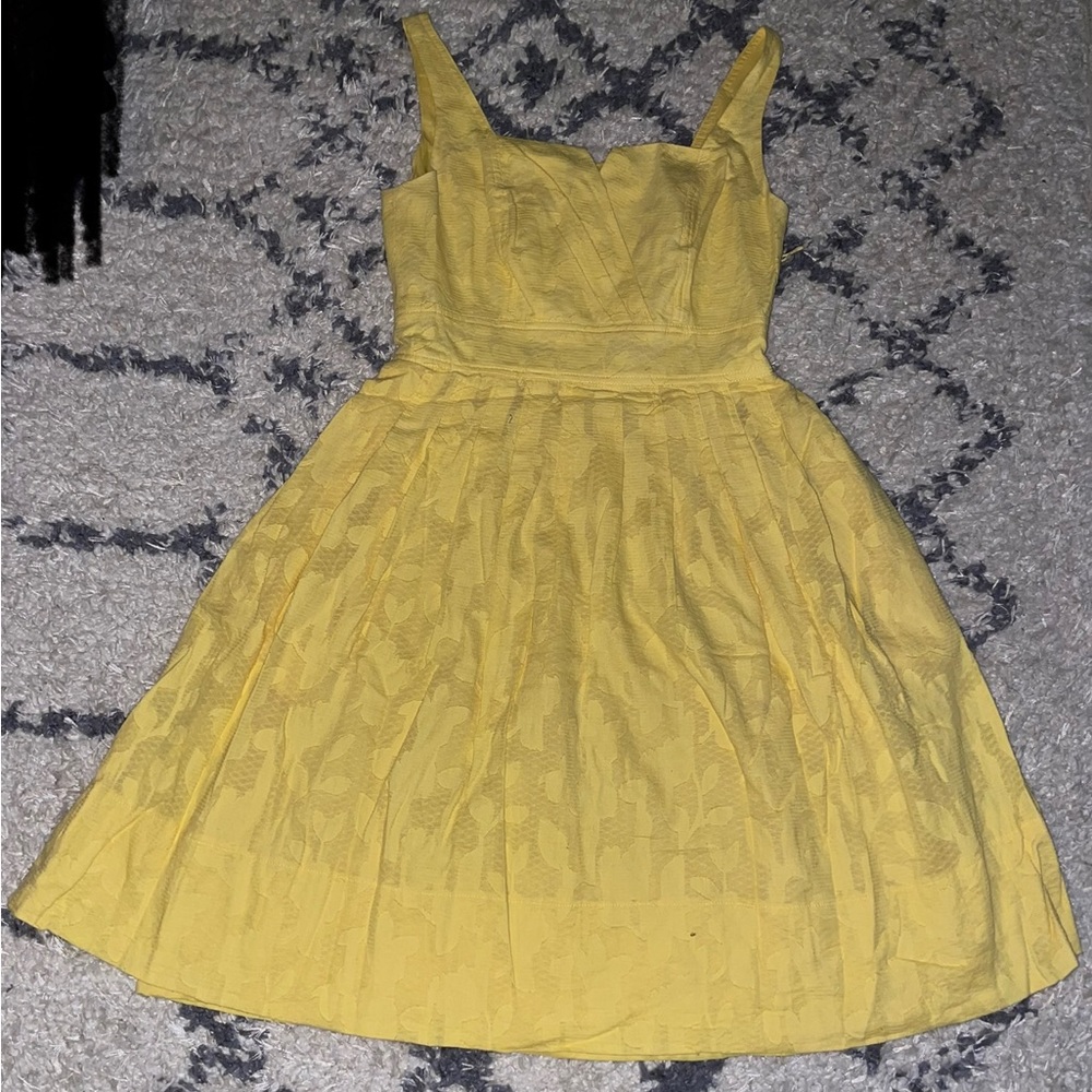 Donna Morgan Yellow Floral Shadow Lace Sun Dress - Size 2